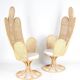 Pair of rattan and cane armchairs