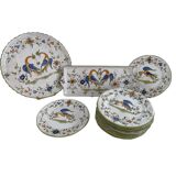 Dessert service, earthenware, Martres-Tolosane, signed Matet France