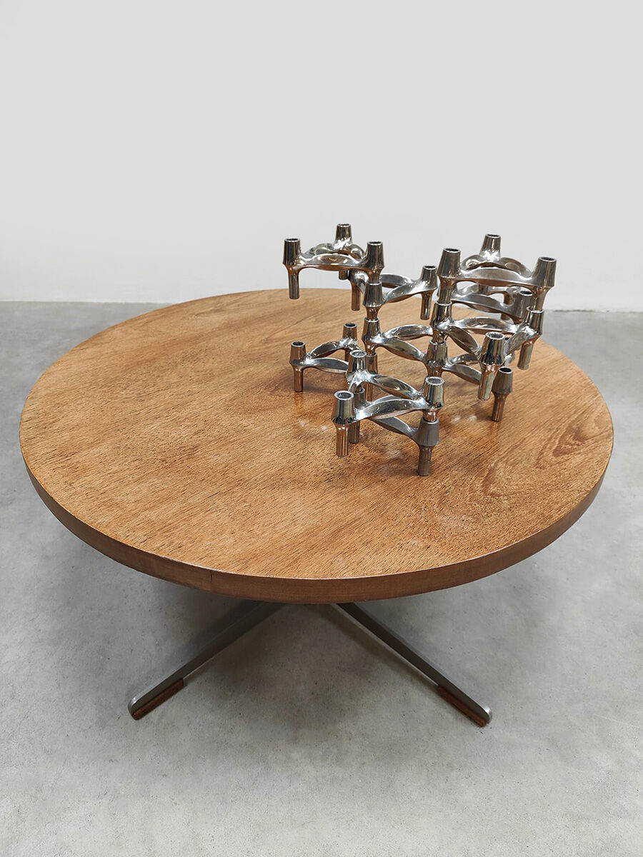 Vintage Dutch design round coffee table side table