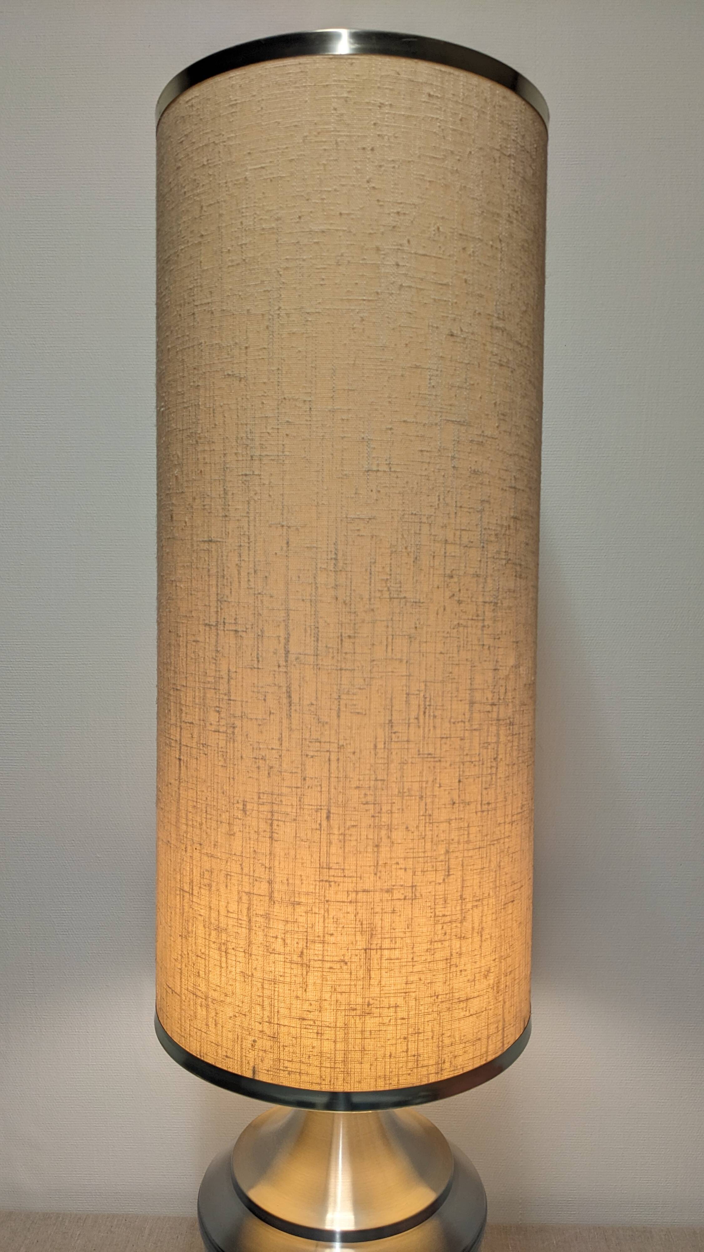 Space age XL living room lamp in brushed aluminium, France circa 1970.
