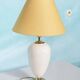 1970s bohemian bedside lamp, vintage in ceramic & brass