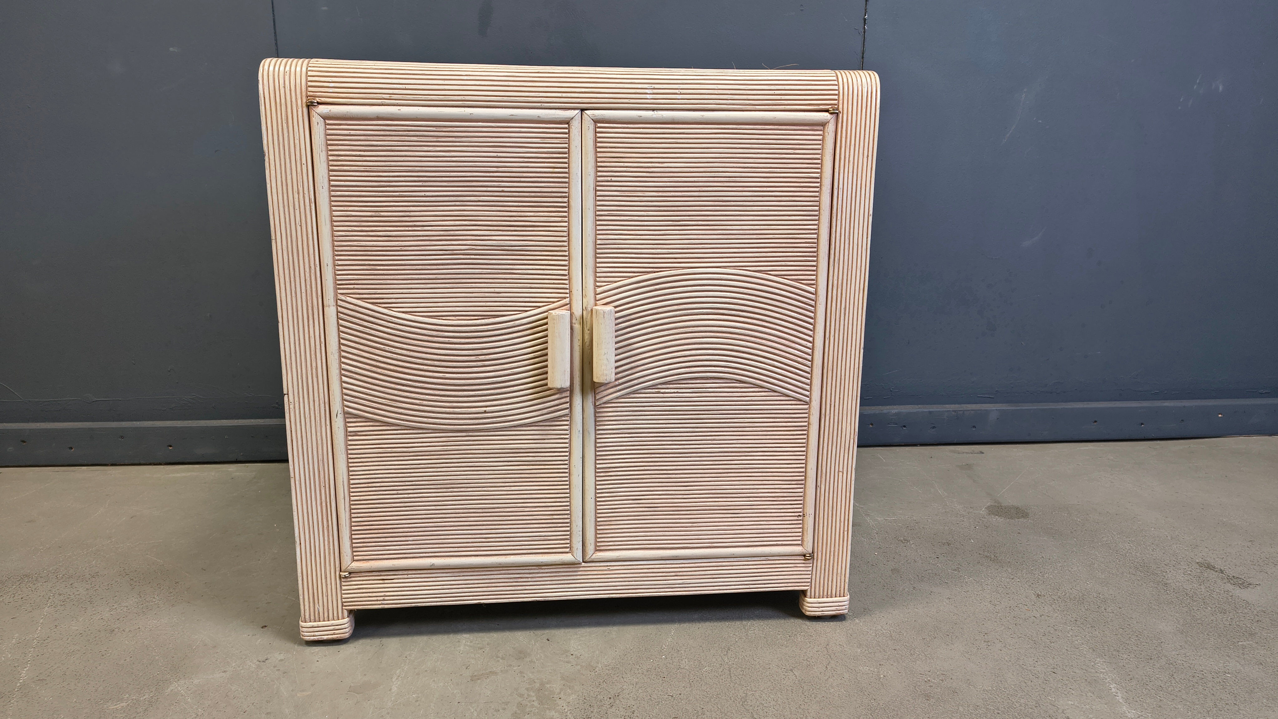 Vintage pencil reed cabinet, 1970s