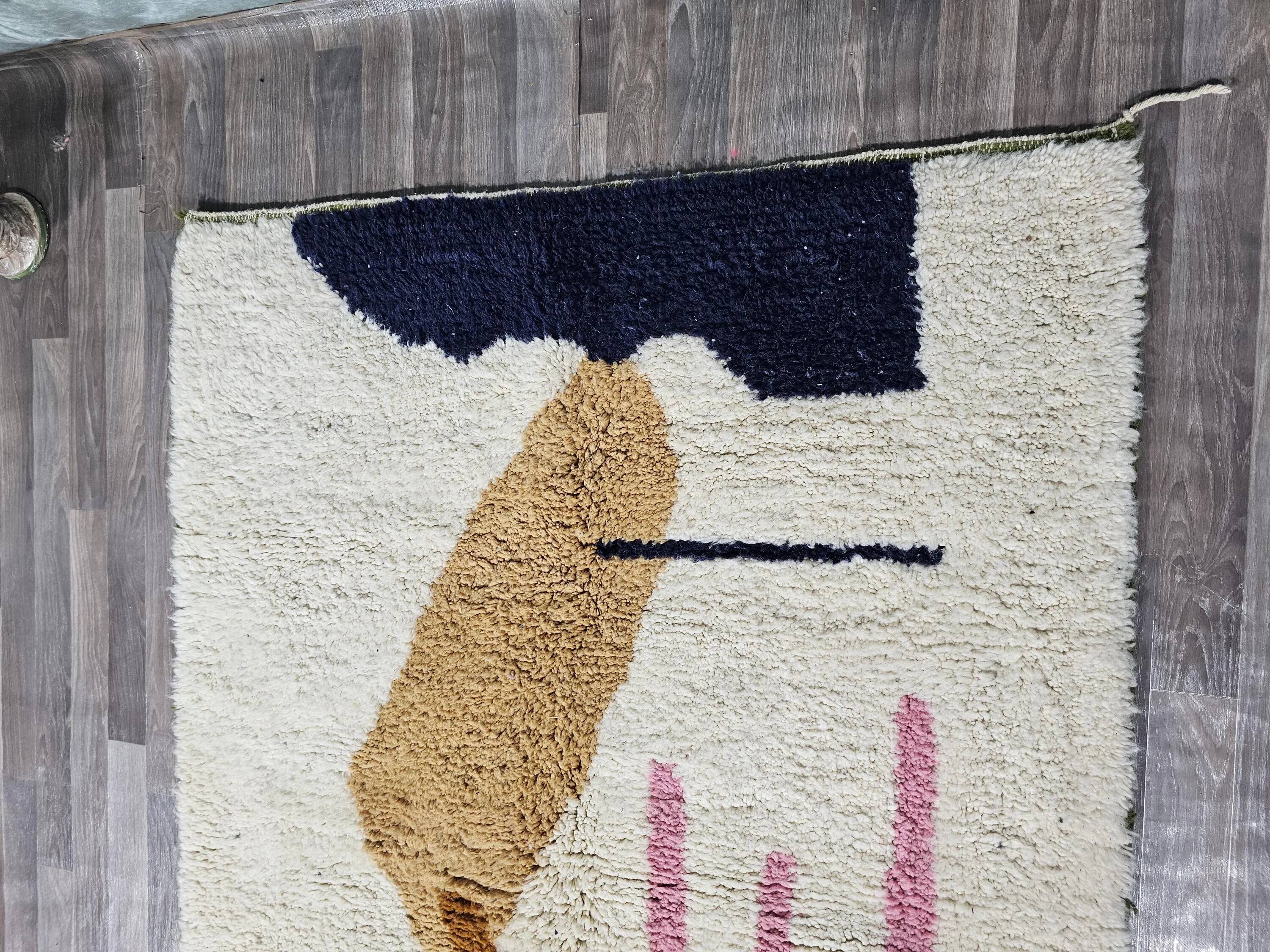 Handmade Berber rug in pure wool 2.5x1.5 m