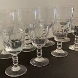 Lot of 8 old glass walking glasses of 2 different sizes