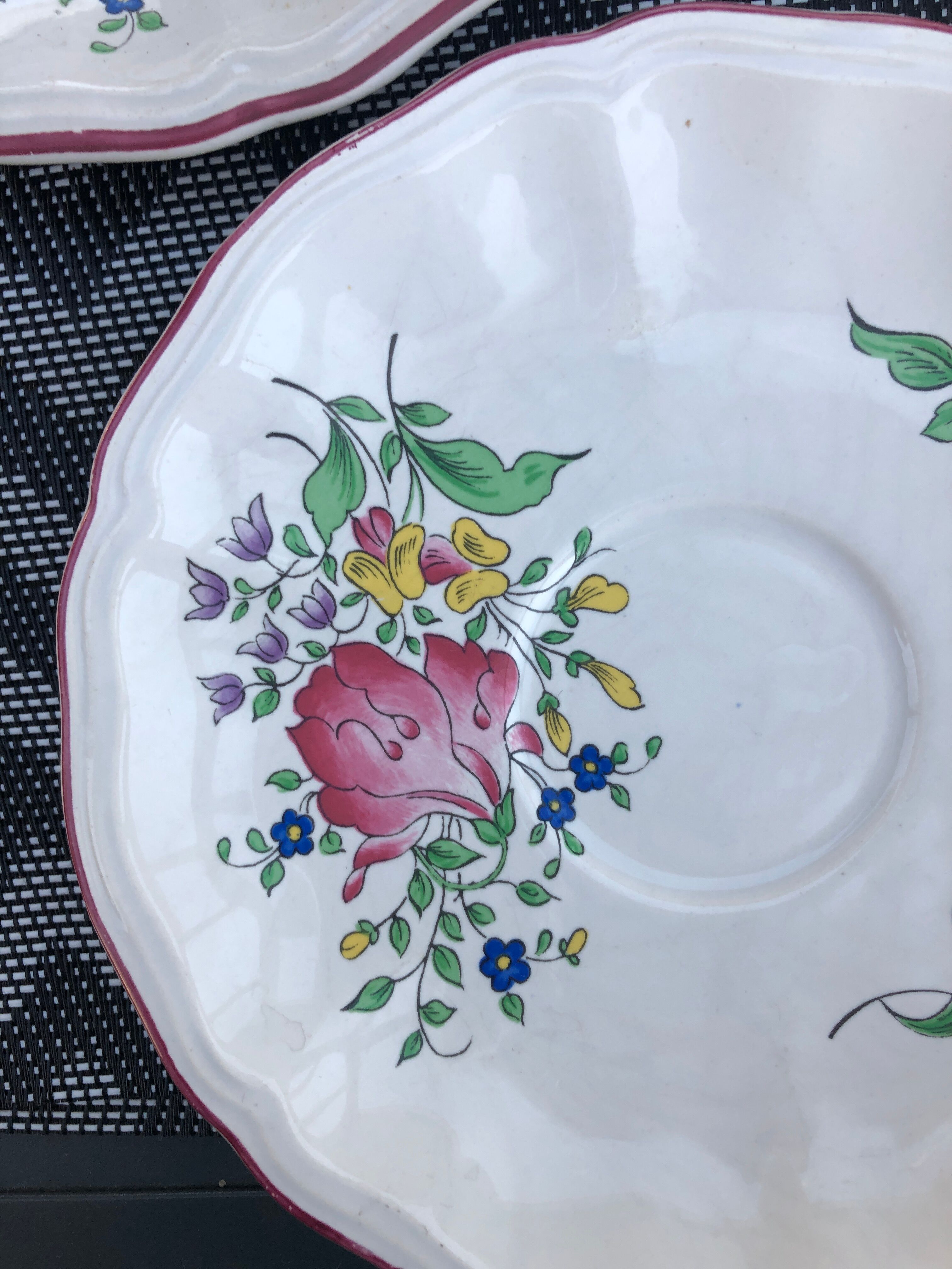 Lot de 5 soucoupes Luneville