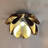 Suspension design fleur Lotus de Robert de Schuytener années 80 vintage plafonnier