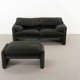 2-seater sofa & footstool maralunga by Vico Magistretti, Cassina