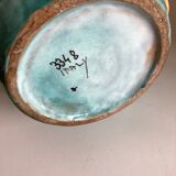 Italian glazed ceramic lamp 1960 mid century Bitossi turquoise