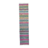 Scandinavian hand woven rag rug - gallery rug. 343/358 x 76 cm