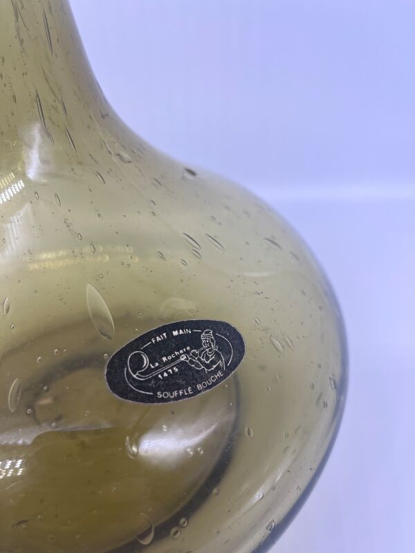 Vase en verre bullé