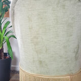 Vintage pistachio green velvet toad chair