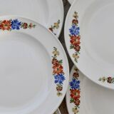 6 Royal Sphinx Maastricht earthenware dessert plates made in Holland earthenware polychrome floral pattern