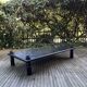 Table basse bois teinté noir brutaliste