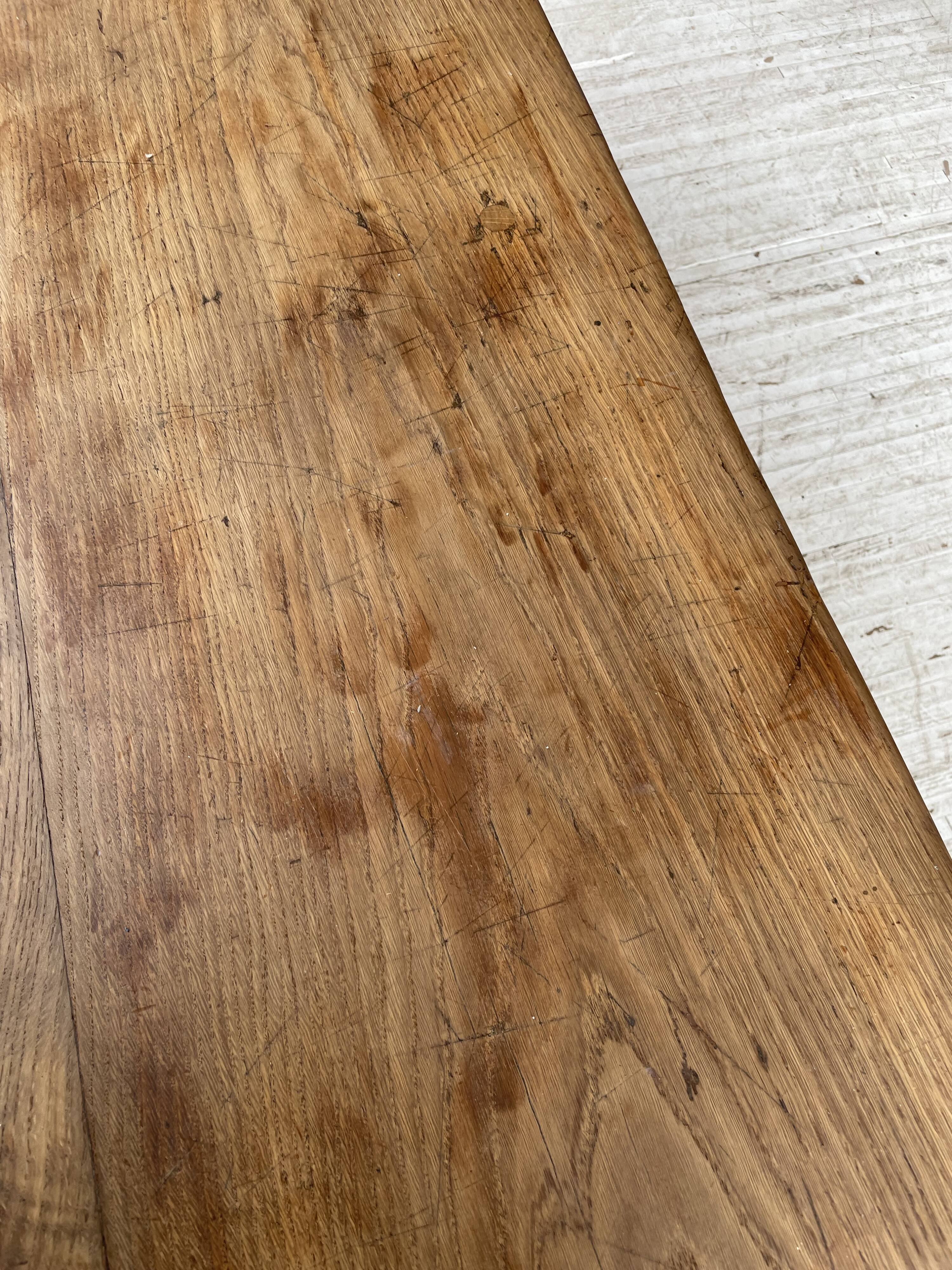 Farmhouse table in oak and walnut 2m