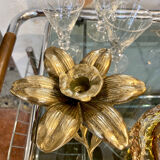 Brass flower candle holder