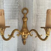 Solid brass wall lamp 2 arms