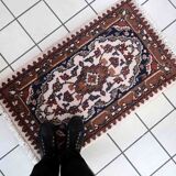 Vintage persian carpet hamadan handmade 60cm x 97cm 1970s