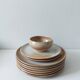 Vintage stoneware plate and bowl lot