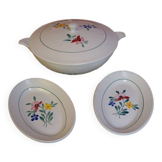 Fabiola ravioli and serving dish - Sarreguemines earthenware