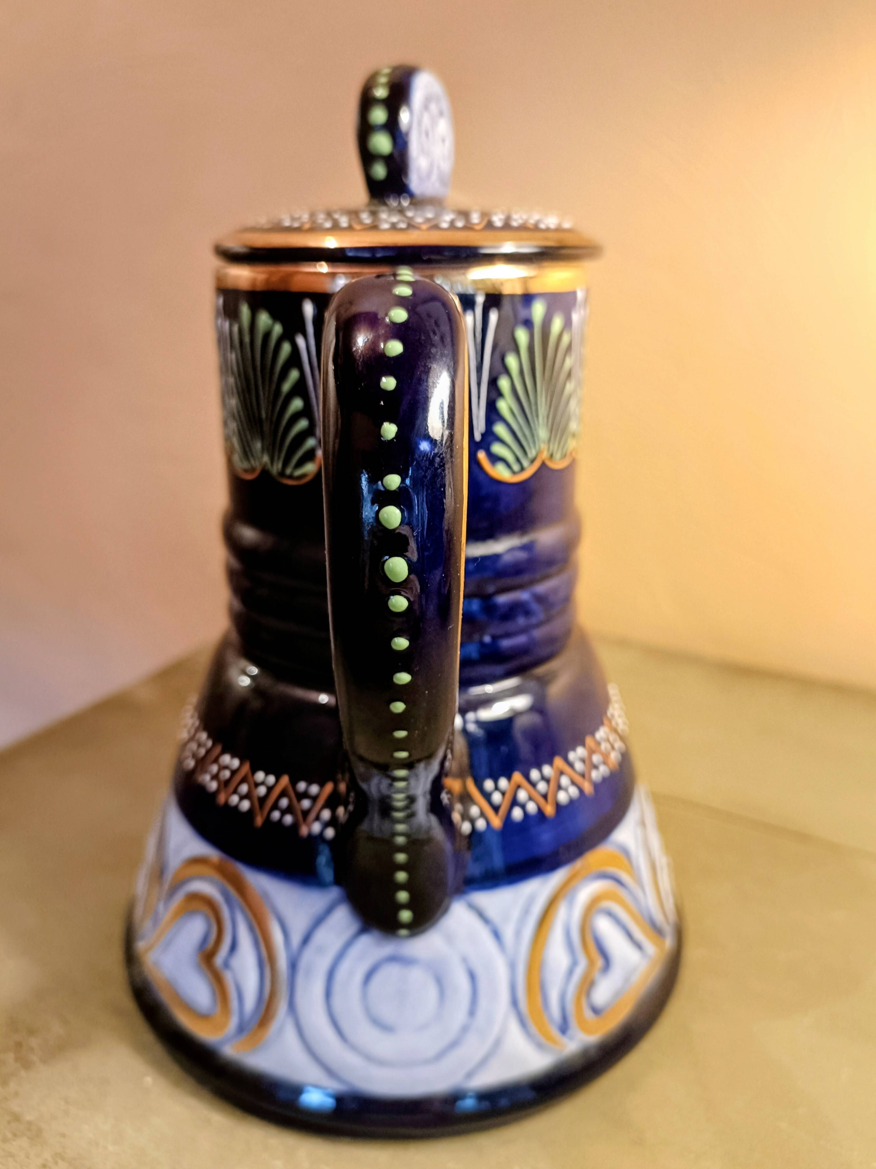 HB Quimper coffee pot with pearl decoration