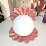 Ceramic shell lamp and opaline bead, saint-jacques, france, 1980