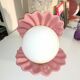 Ceramic shell lamp and opaline bead, saint-jacques, france, 1980