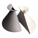 Pair of cream and grey ceramic vases from the 1970s