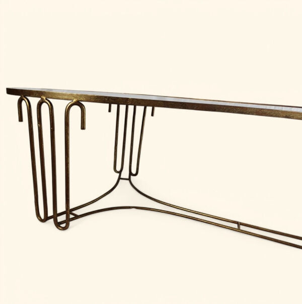 Table Rognon en Métal Doré DLG de Jean Royère