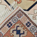7x9 Peach Navy Blue Oushak Area Rug, 202x284Cm