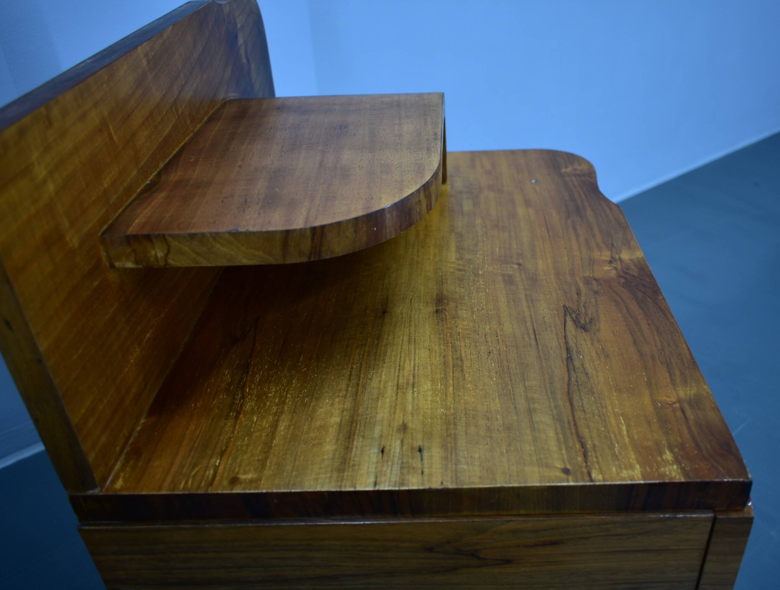 1930s Art Deco Nightstands in Walnut Finish, Czechoslovakia