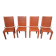 Set di 4 Sedie Design in Cuoio Arancione e Ferro Vintage