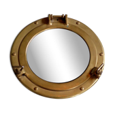 Vintage Hublot mirror in brass 30 cm in diameter