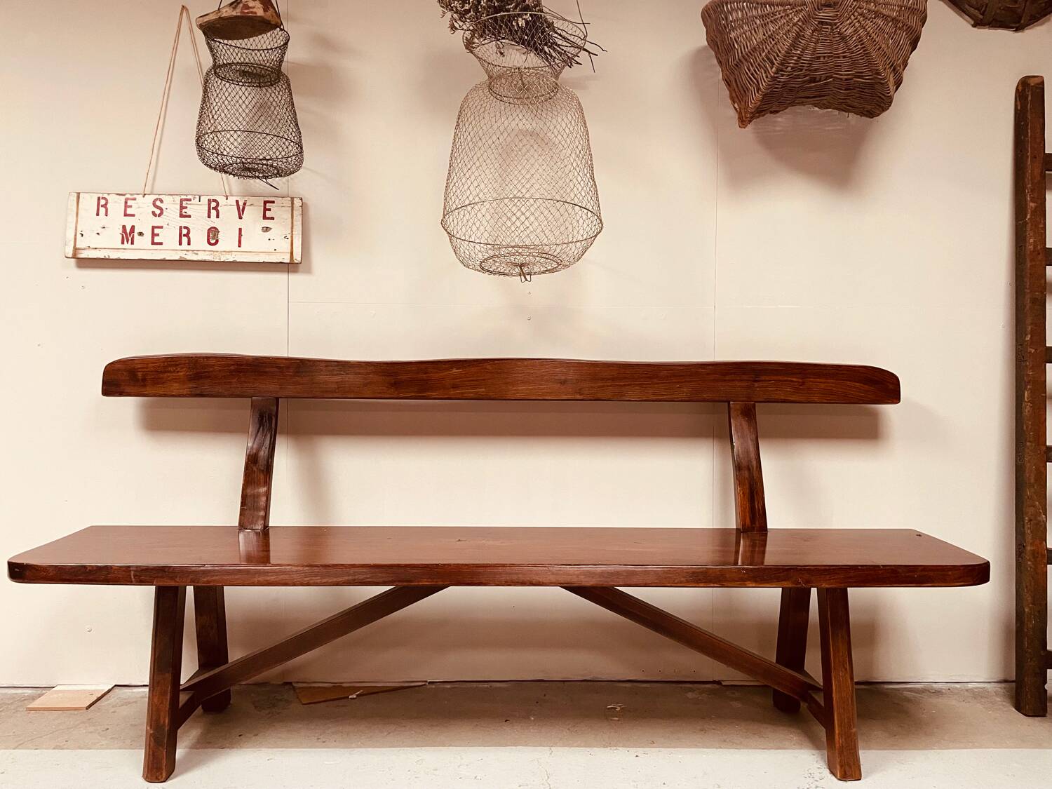 Old aranjou elm bench