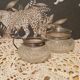 Creamer and jam maker in diamond-point crystal and silver rim, circa 1930