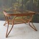 Rattan and glass coffee table