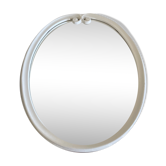 Oval mirror in white lacquered metal
