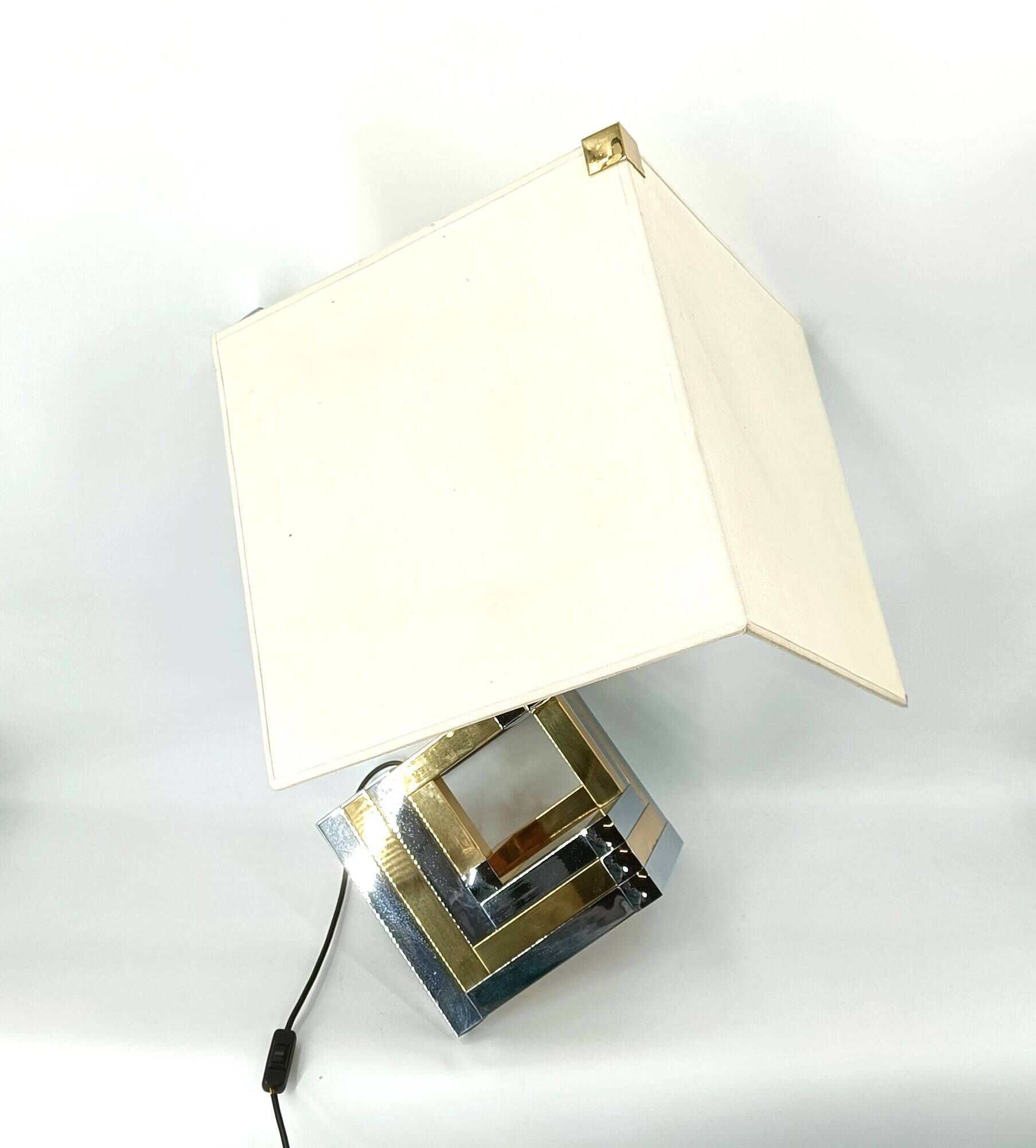 Large Geometrical table lamp by Lumica, Spain, 1970s
