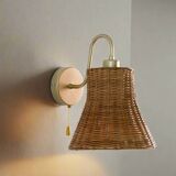Bell Shaped Wicker Wall Sconce