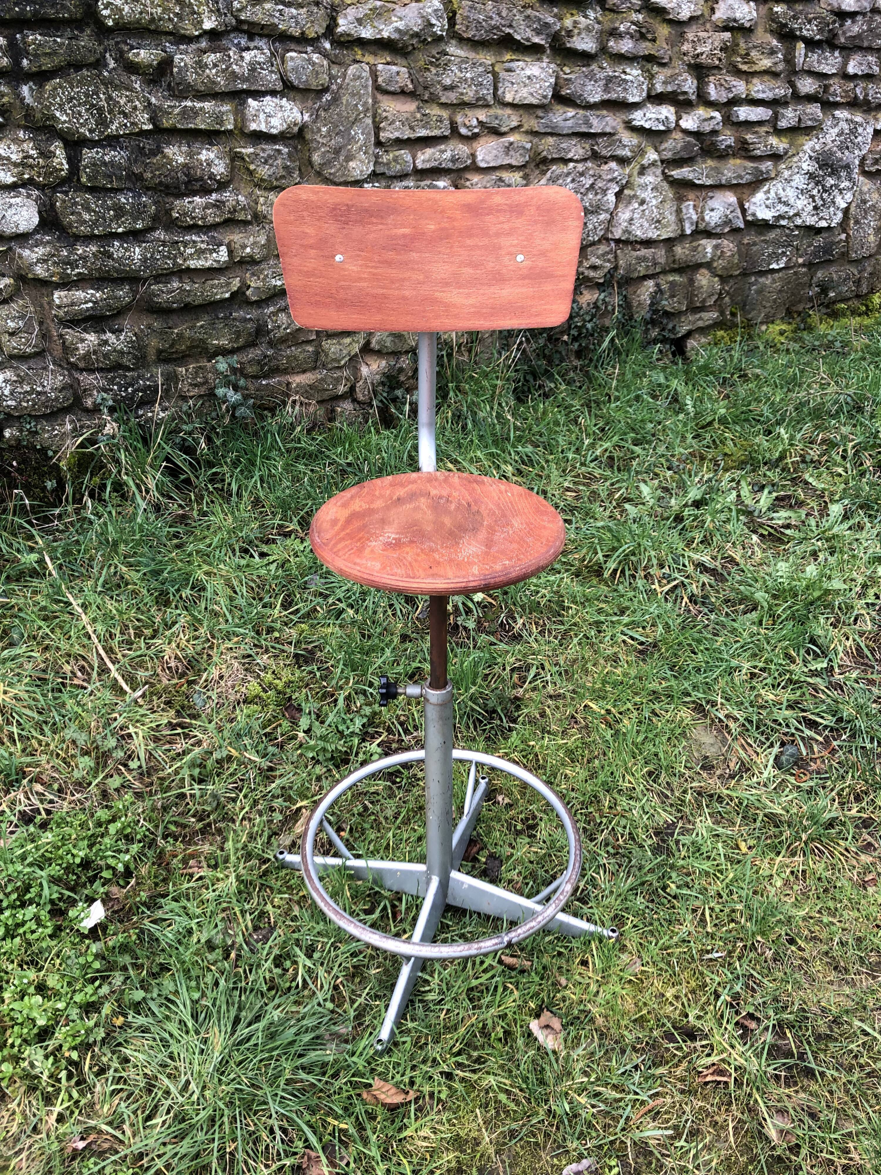 Vintage industrial workshop chair 50s/60s