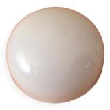 Opaque white glass ceiling lamp with its support