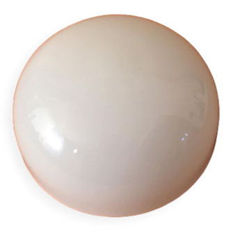 Opaque white glass ceiling lamp with its support