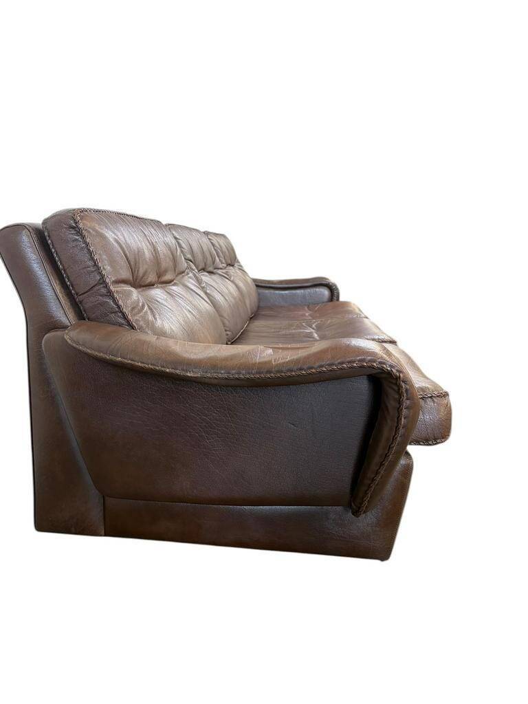 Vintage Danish leather canapé 'Madsen & Schubell' in brown