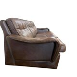 Vintage Danish leather canapé 'Madsen & Schubell' in brown