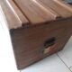 Old military travel trunk with oak key and label