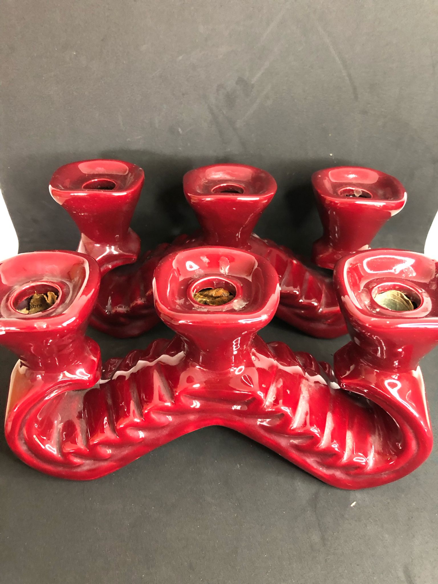 Pair of ceramic candle holders year 50
