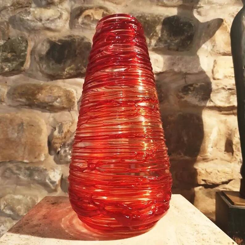 Exceptional Mid-Century Style Vase in Murano Glass by Sergio Costantini