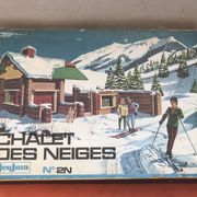 Former Construction Game JEUJURA No.2N Chalet Des Neiges - Vintage Wood Box