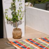 Recycled cotton handmade rug - Reversible - Multicolor
