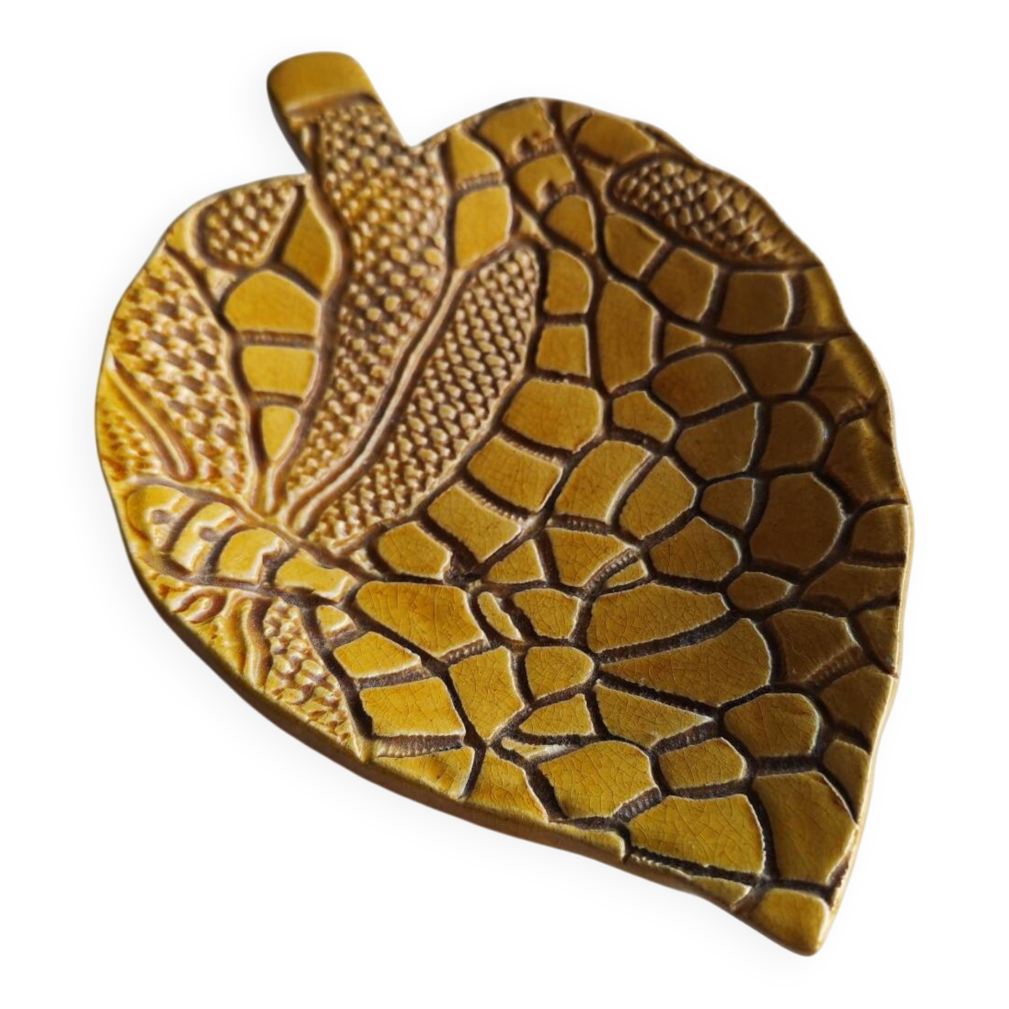 Ceramic leaf catchall from the 50s — Attributed to Dominique Baudart