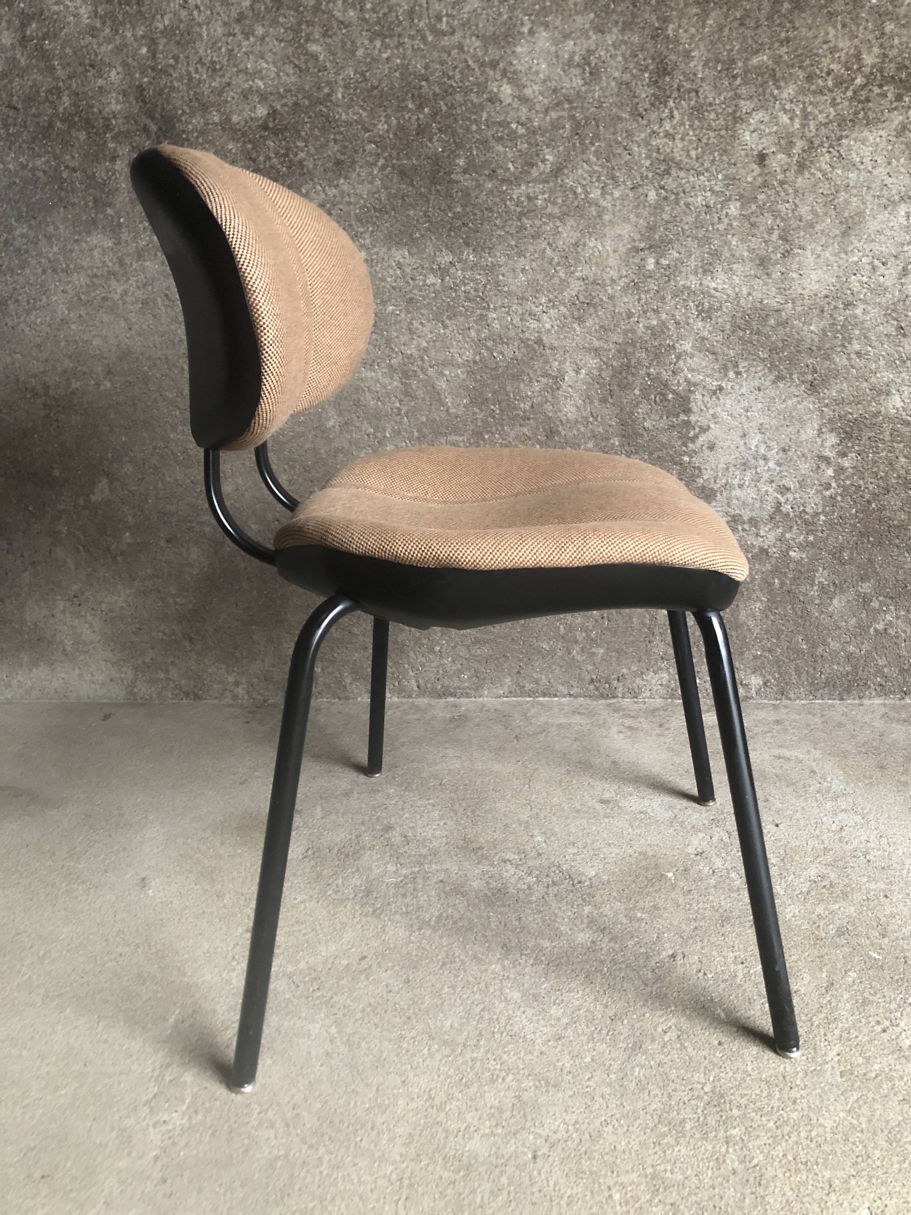 Beige brown fabric office chair, 1980s